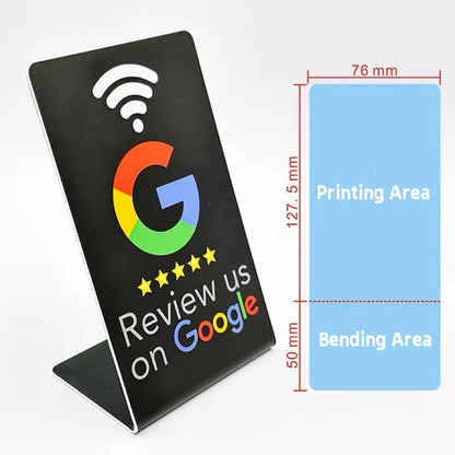 Google comment card NFC standing card NTAG213URL written into Apple Android phone touch NFC review card